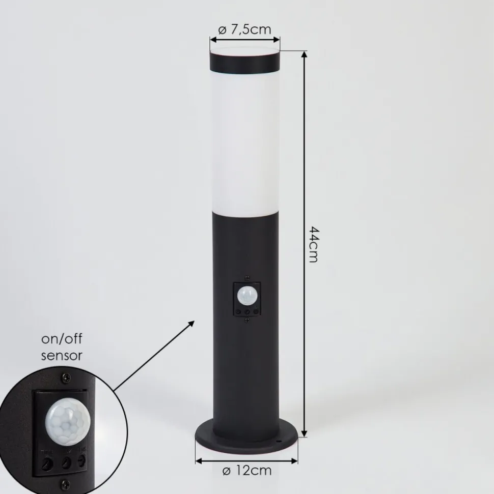 Borne Lumineuse Ruti Noir, 1 Lumiere, Detecteur De Mouvement