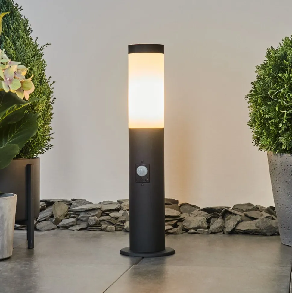 Borne Lumineuse Ruti Noir, 1 Lumiere, Detecteur De Mouvement