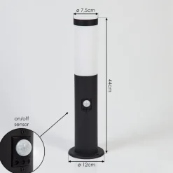 Borne Lumineuse Ruti Noir, 1 Lumiere, Detecteur De Mouvement