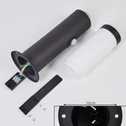Borne Lumineuse Ruti Noir, 1 Lumiere, Detecteur De Mouvement