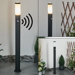 Borne Lumineuse Ruti Noir, 1 Lumiere, Detecteur De Mouvement