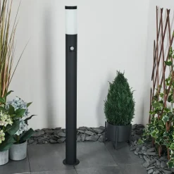 Borne Lumineuse Ruti Noir, 1 Lumiere, Detecteur De Mouvement