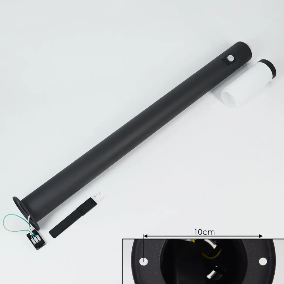 Borne Lumineuse Ruti Noir, 1 Lumiere, Detecteur De Mouvement