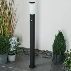 Borne Lumineuse Ruti Noir, 1 Lumiere, Detecteur De Mouvement