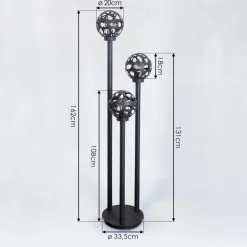 Borne Lumineuse Saaseg Noir, 3 Lumieres