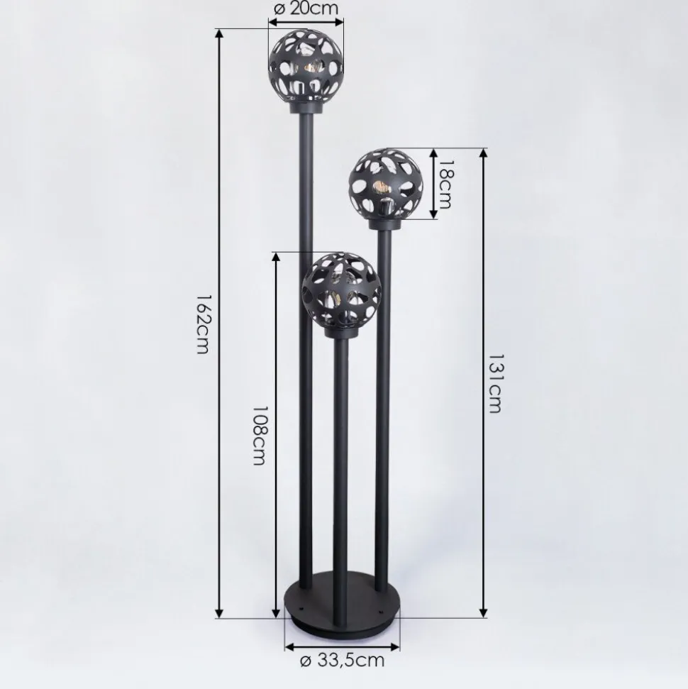 Borne Lumineuse Saaseg Noir, 3 Lumieres