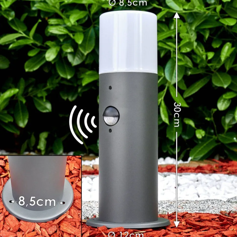 Borne Lumineuse Schafhaus Anthracite, 1 Lumiere, Detecteur De Mouvement