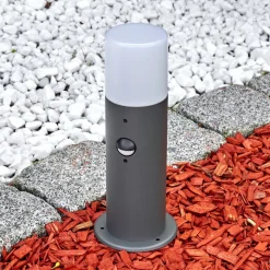 Borne Lumineuse Schafhaus Anthracite, 1 Lumiere, Detecteur De Mouvement