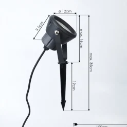 Borne Lumineuse Sempach Led Noir, 1 Lumiere, Changeur De Couleurs