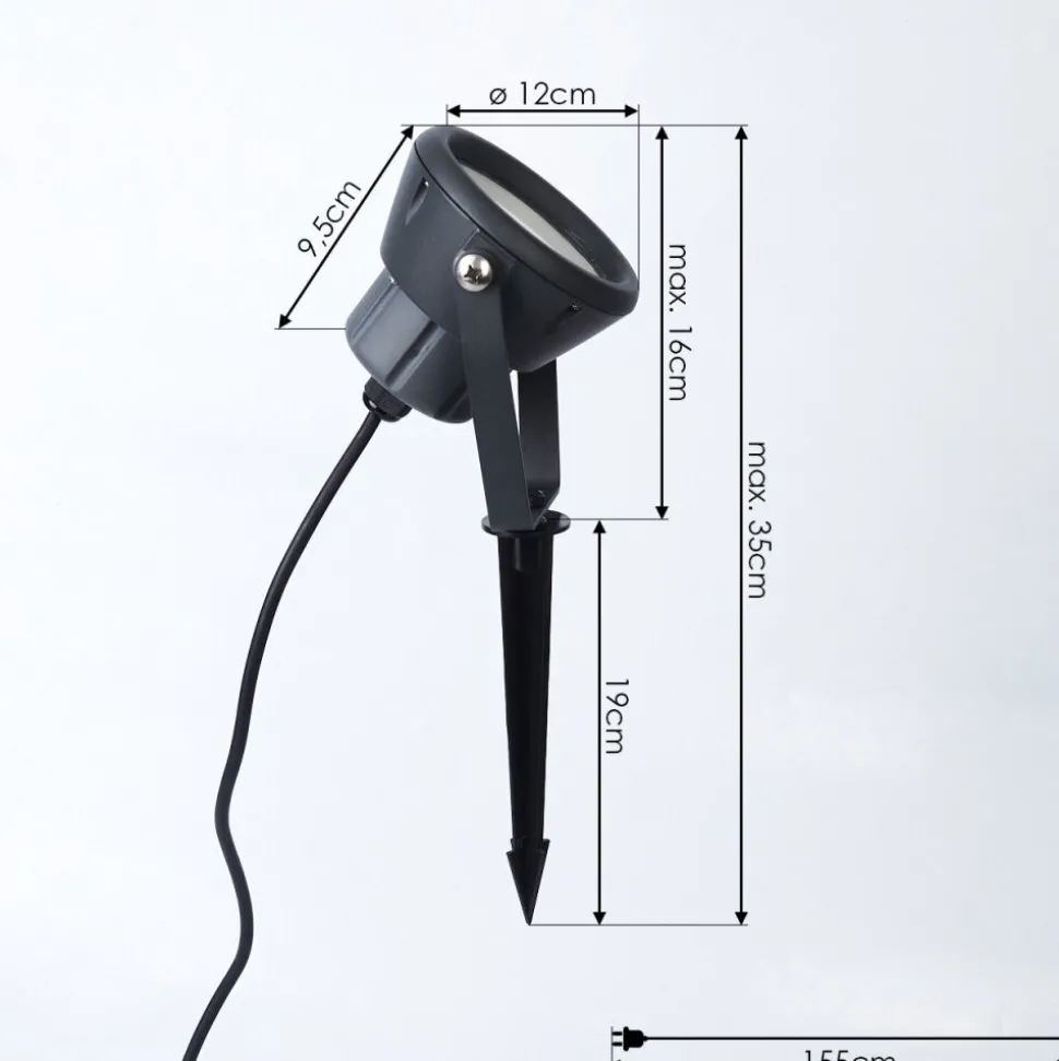 Borne Lumineuse Sempach Led Noir, 1 Lumiere, Changeur De Couleurs