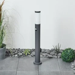 Borne Lumineuse Sessa Anthracite, 1 Lumiere, Detecteur De Mouvement