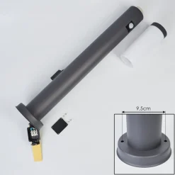 Borne Lumineuse Sessa Anthracite, 1 Lumiere, Detecteur De Mouvement