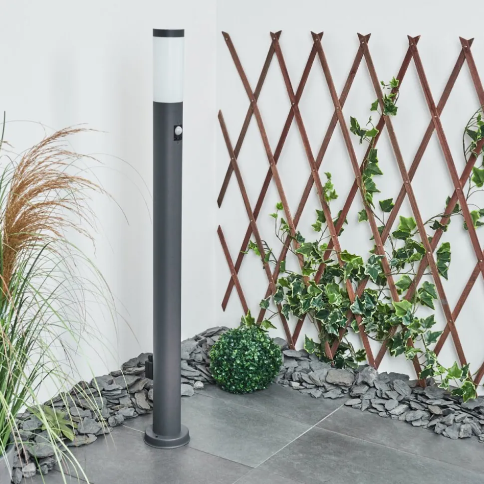 Borne Lumineuse Sessa Anthracite, 1 Lumiere, Detecteur De Mouvement