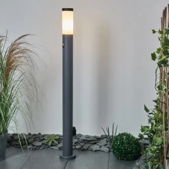 Borne Lumineuse Sessa Anthracite, 1 Lumiere, Detecteur De Mouvement