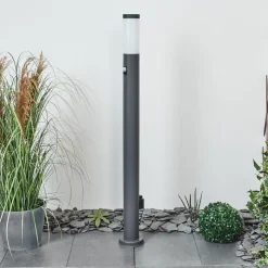 Borne Lumineuse Sessa Anthracite, 1 Lumiere, Detecteur De Mouvement