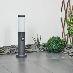 Borne Lumineuse Sessa Anthracite, 1 Lumiere, Detecteur De Mouvement