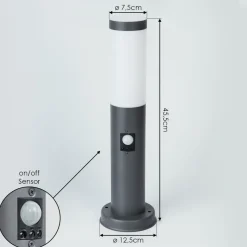 Borne Lumineuse Sessa Anthracite, 1 Lumiere, Detecteur De Mouvement