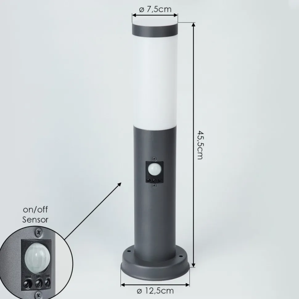Borne Lumineuse Sessa Anthracite, 1 Lumiere, Detecteur De Mouvement