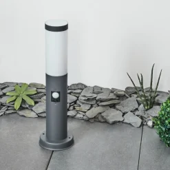 Borne Lumineuse Sessa Anthracite, 1 Lumiere, Detecteur De Mouvement
