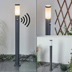 Borne Lumineuse Sessa Anthracite, 1 Lumiere, Detecteur De Mouvement