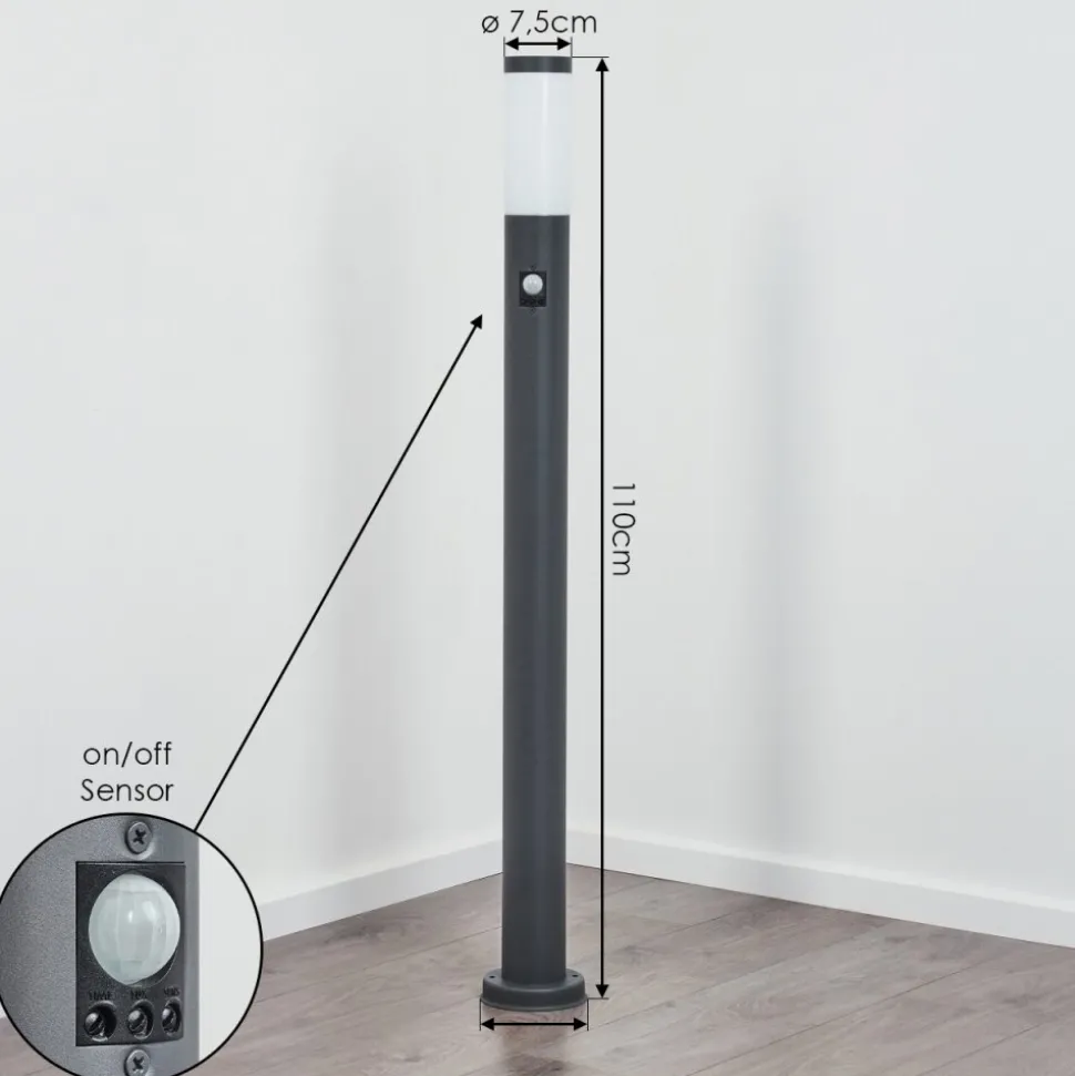 Borne Lumineuse Sessa Anthracite, 1 Lumiere, Detecteur De Mouvement