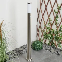 Borne Lumineuse Sessa Nickel Mat, 1 Lumiere, Detecteur De Mouvement
