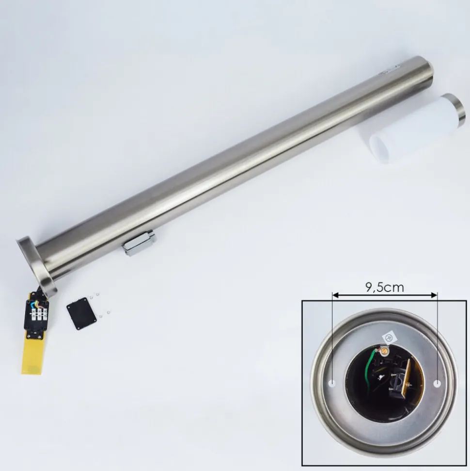 Borne Lumineuse Sessa Nickel Mat, 1 Lumiere, Detecteur De Mouvement