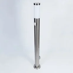 Borne Lumineuse Sessa Nickel Mat, 1 Lumiere, Detecteur De Mouvement