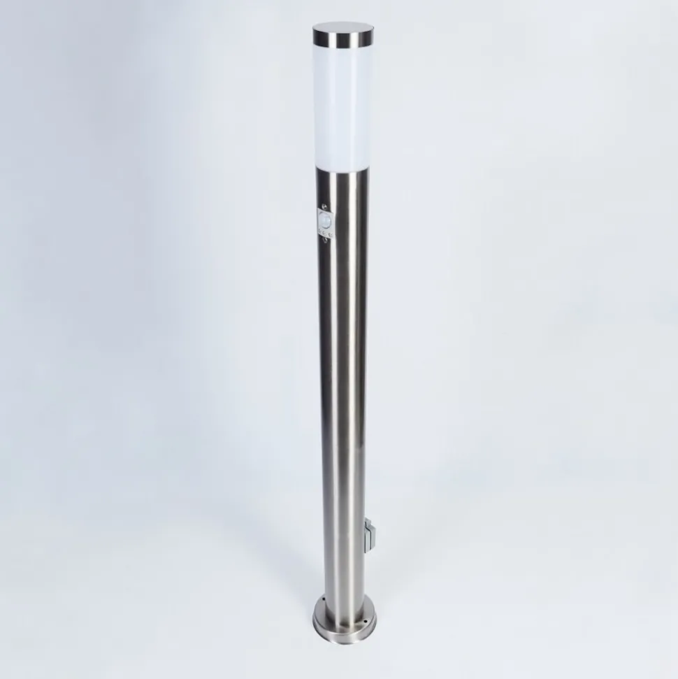 Borne Lumineuse Sessa Nickel Mat, 1 Lumiere, Detecteur De Mouvement