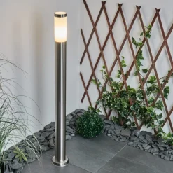 Borne Lumineuse Sessa Nickel Mat, 1 Lumiere