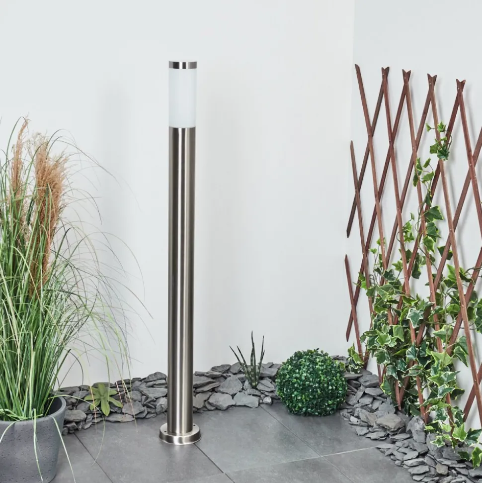 Borne Lumineuse Sessa Nickel Mat, 1 Lumiere
