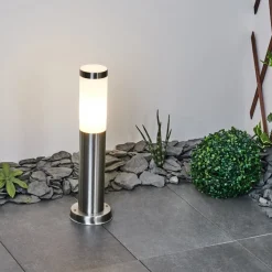 Borne Lumineuse Sessa Nickel Mat, 1 Lumiere