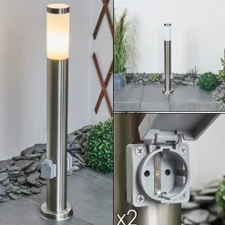 Borne Lumineuse Sessa Nickel Mat, 1 Lumiere