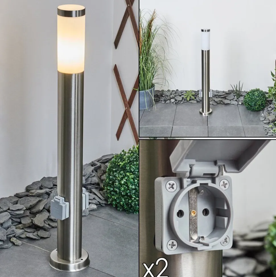 Borne Lumineuse Sessa Nickel Mat, 1 Lumiere