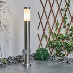 Borne Lumineuse Sessa Nickel Mat, 1 Lumiere