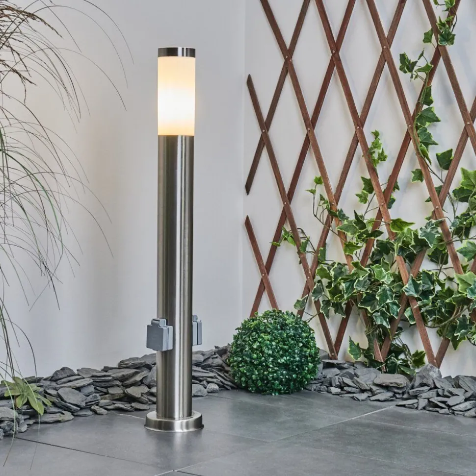 Borne Lumineuse Sessa Nickel Mat, 1 Lumiere