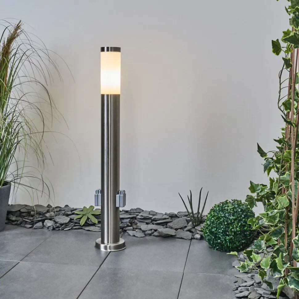Borne Lumineuse Sessa Nickel Mat, 1 Lumiere