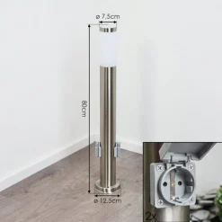 Borne Lumineuse Sessa Nickel Mat, 1 Lumiere