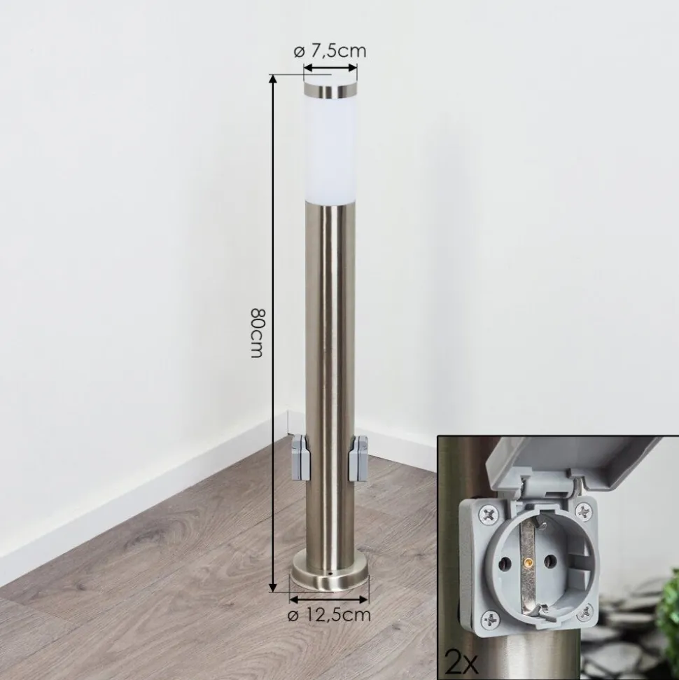 Borne Lumineuse Sessa Nickel Mat, 1 Lumiere
