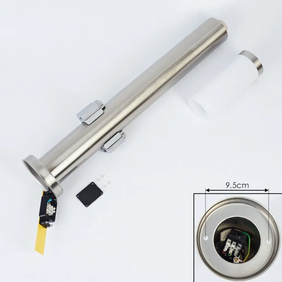 Borne Lumineuse Sessa Nickel Mat, 1 Lumiere