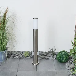 Borne Lumineuse Sessa Nickel Mat, 1 Lumiere