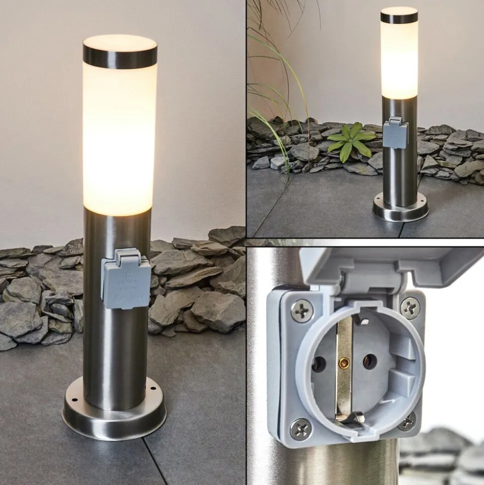 Borne Lumineuse Sessa Nickel Mat, 1 Lumiere