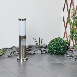 Borne Lumineuse Sessa Nickel Mat, 1 Lumiere