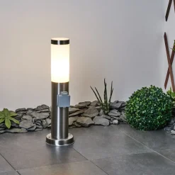 Borne Lumineuse Sessa Nickel Mat, 1 Lumiere