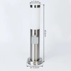 Borne Lumineuse Sessa Nickel Mat, 1 Lumiere
