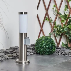 Borne Lumineuse Sessa Nickel Mat, 1 Lumiere