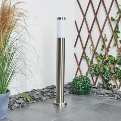 Borne Lumineuse Sessa Nickel Mat, 1 Lumiere