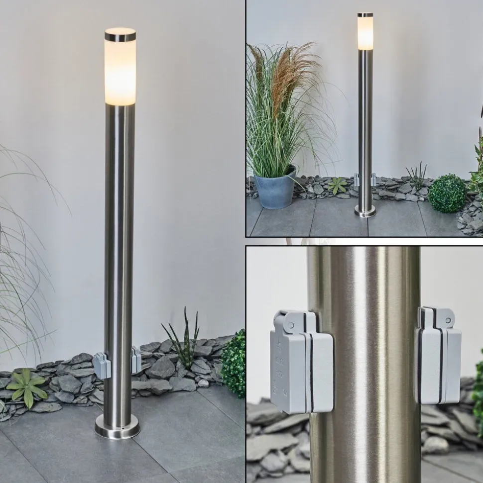Borne Lumineuse Sessa Nickel Mat, 1 Lumiere