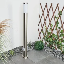 Borne Lumineuse Sessa Nickel Mat, 1 Lumiere