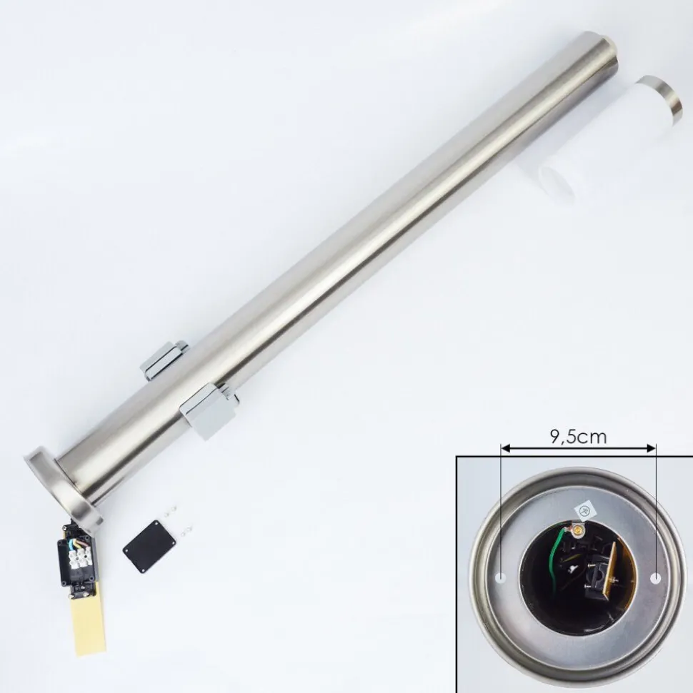 Borne Lumineuse Sessa Nickel Mat, 1 Lumiere